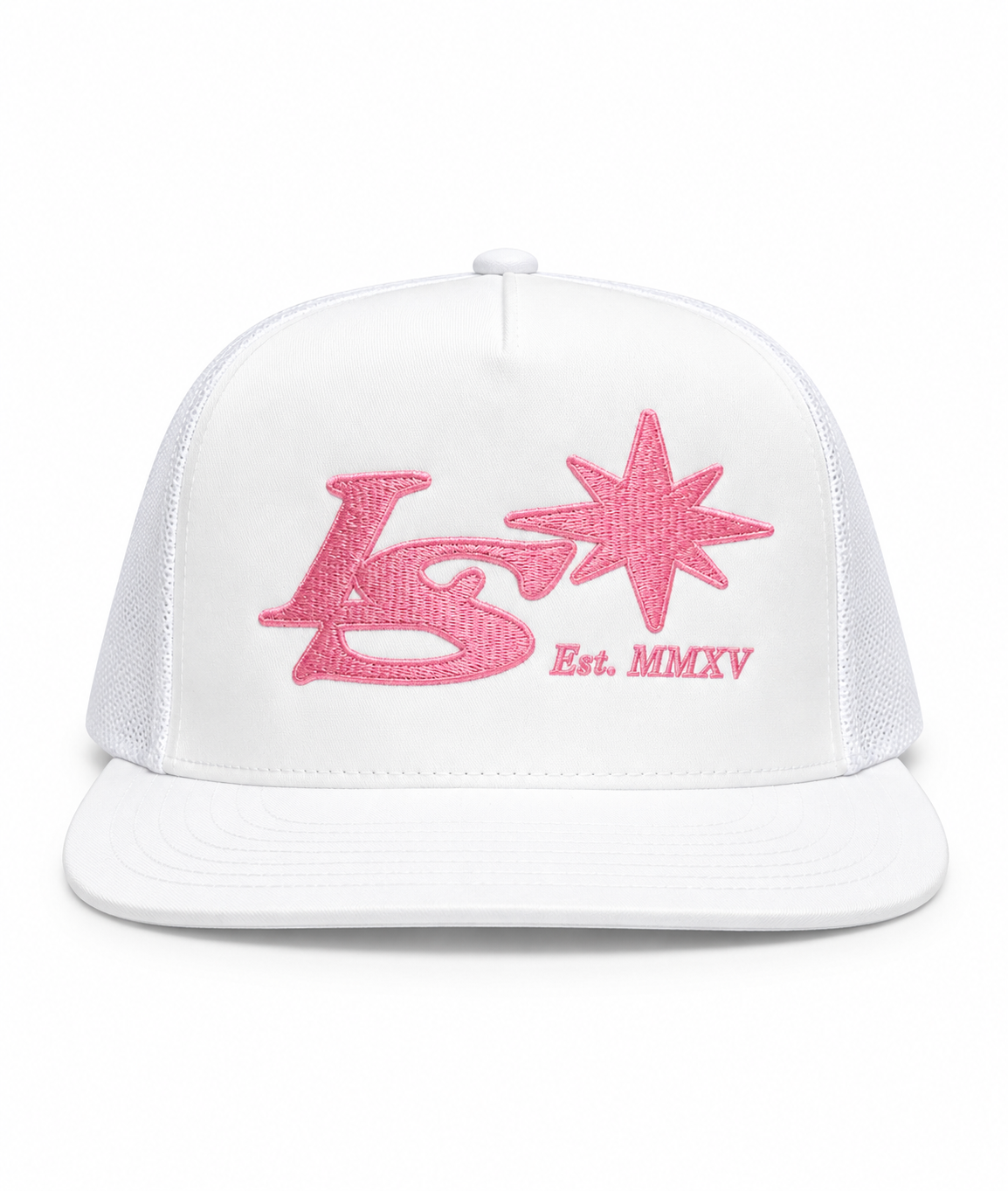 LS Cap - All White Light Pink LS