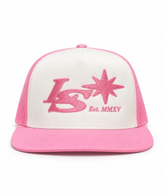 LS Cap - Light Pink and White LS Light Pink