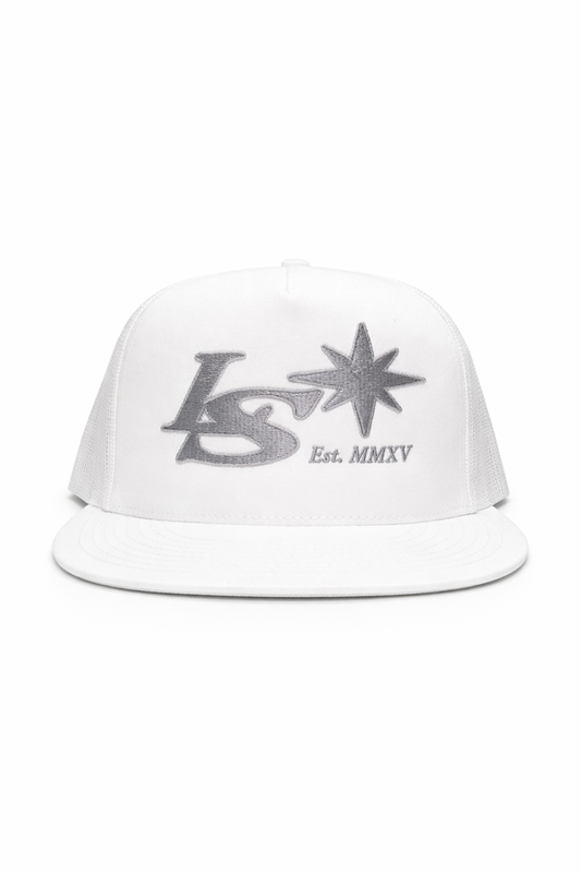 LS Cap - All White LS Light Gray