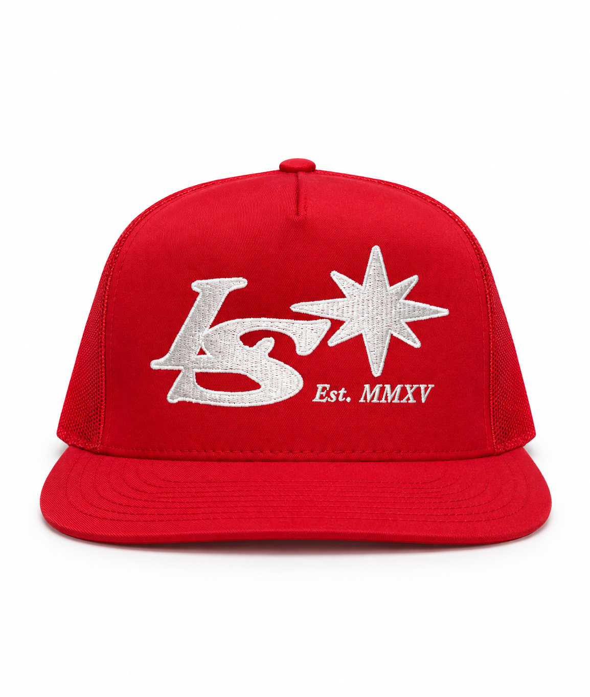 LS Cap - All Red LS White