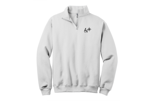 White LS Quarter-Zip